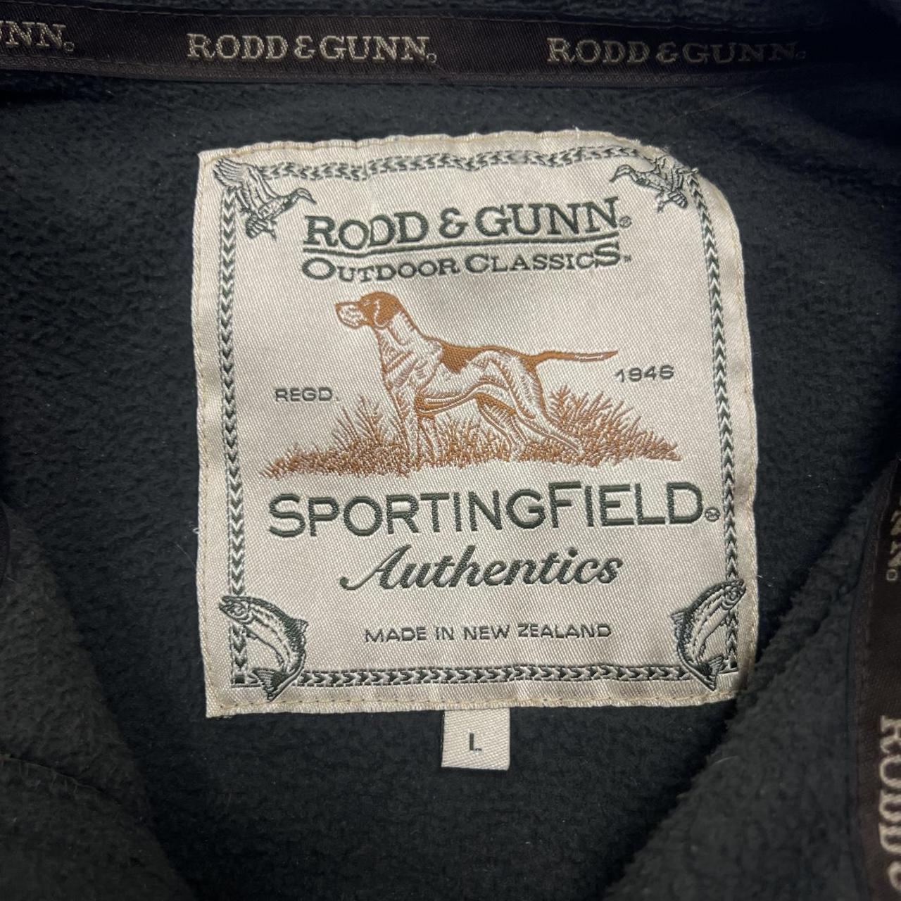 Vintage 90s Rodd & Gunn SportingField Full Zip Black & Brown Fleece Jacket Large