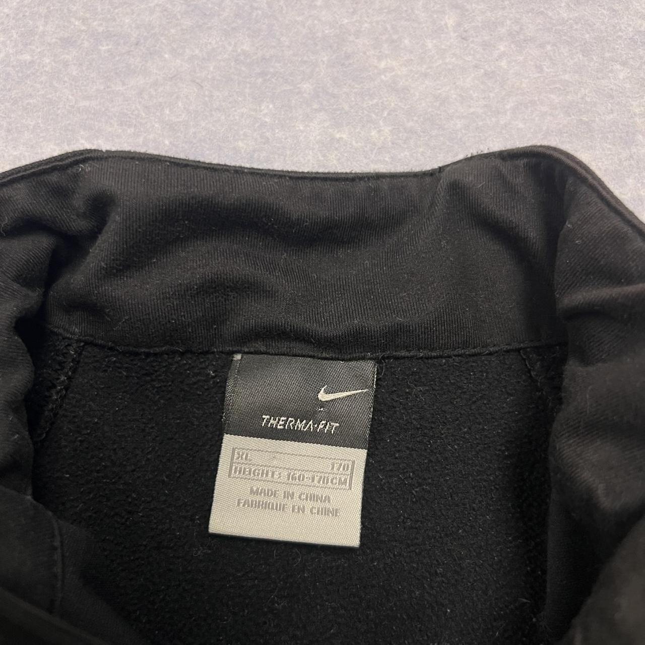 Vintage Nike Women’s Black & Gold Swoosh 1/4 Zip Track Jacket Therma-Fit Large