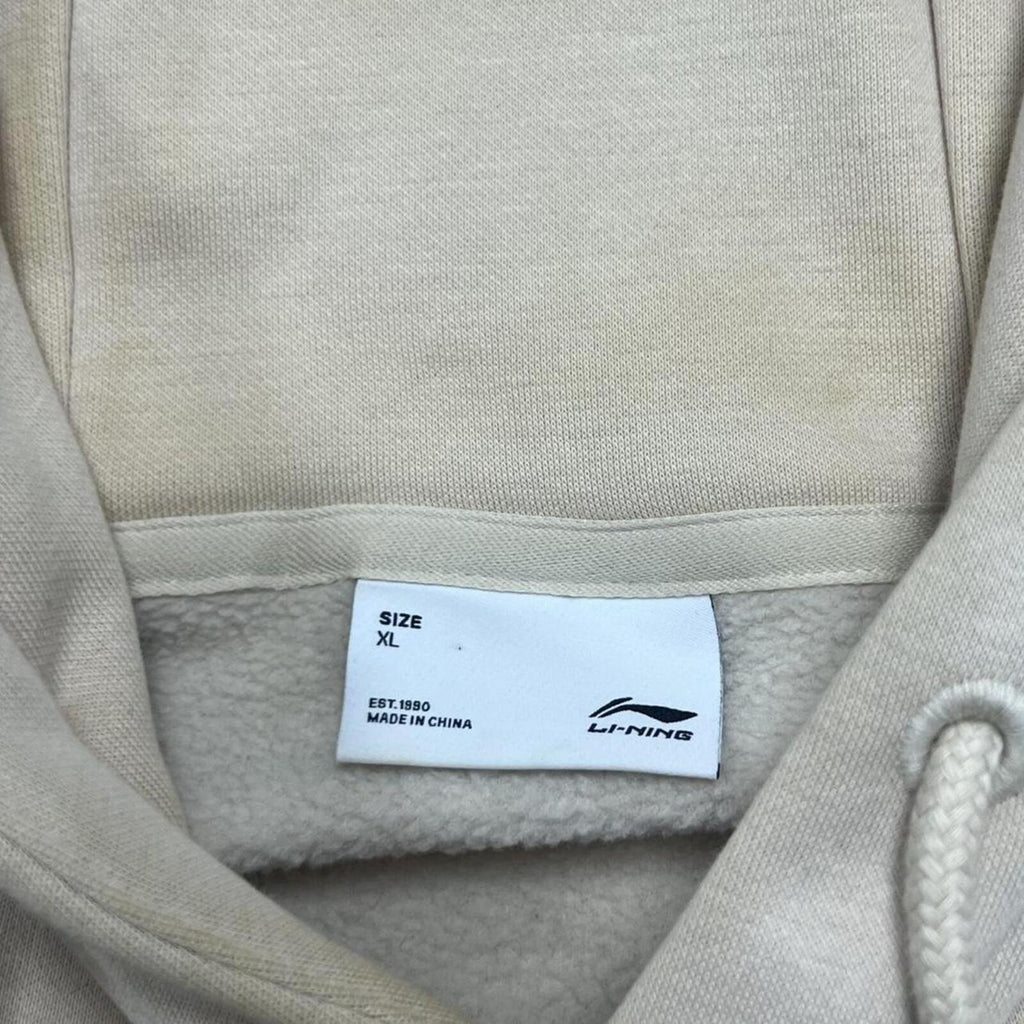 Li-Ning Skateboards Colourblock Cream & Tan Pullover Hoodie Streetwear Men's XL