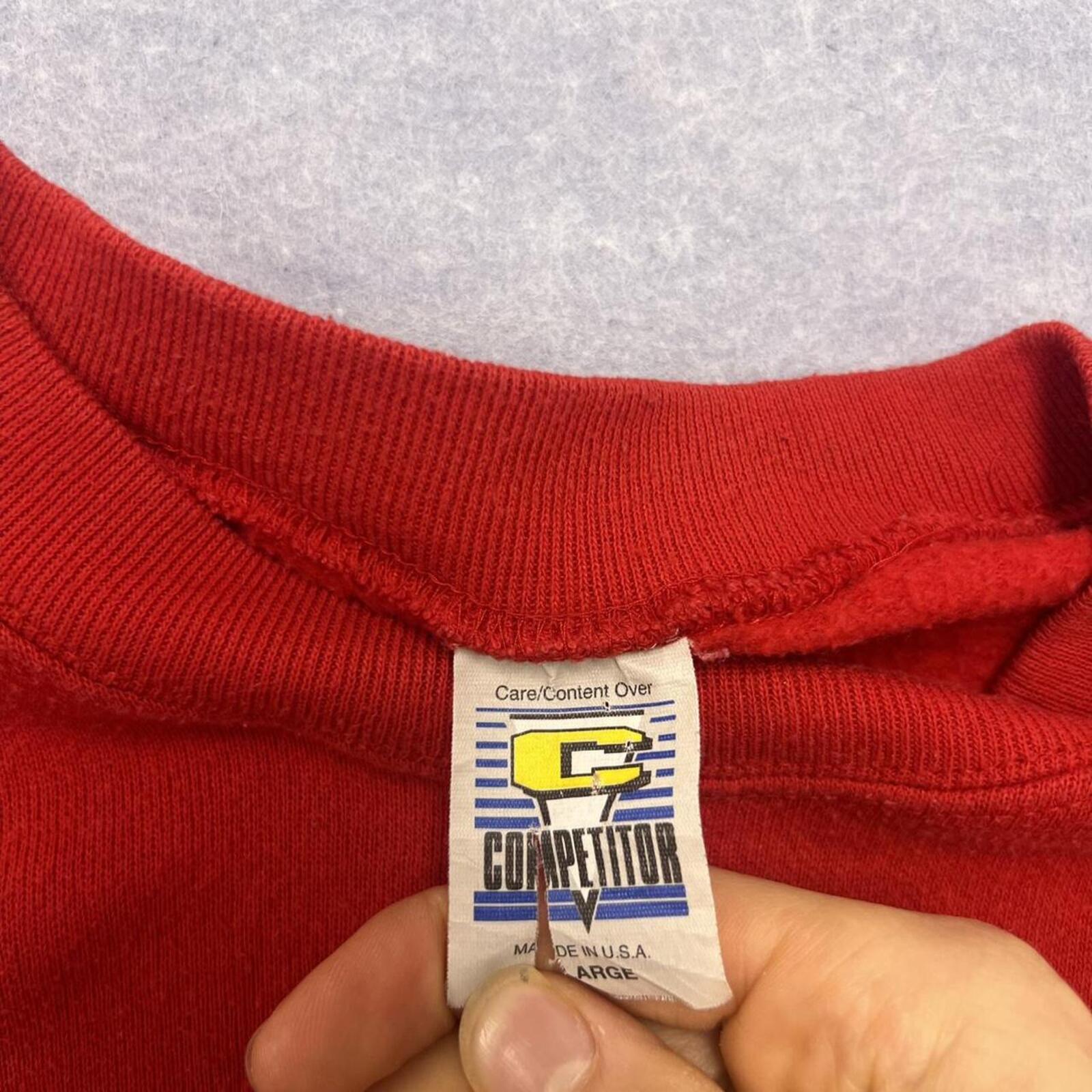 Vintage Chicago Bulls NBA Red Crewneck Sweatshirt Competitor Made In USA Large
