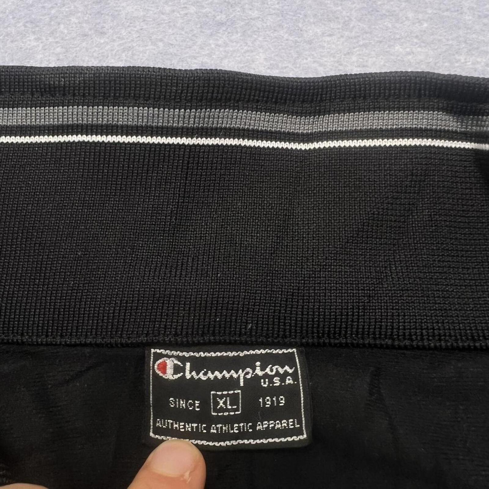 Vintage Champion USA Men's Black Windbreaker Track Jacket Y2K XL