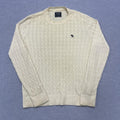 Vintage Abercrombie & Fitch Cable Knit Merino Wool Jumper Cream Medium