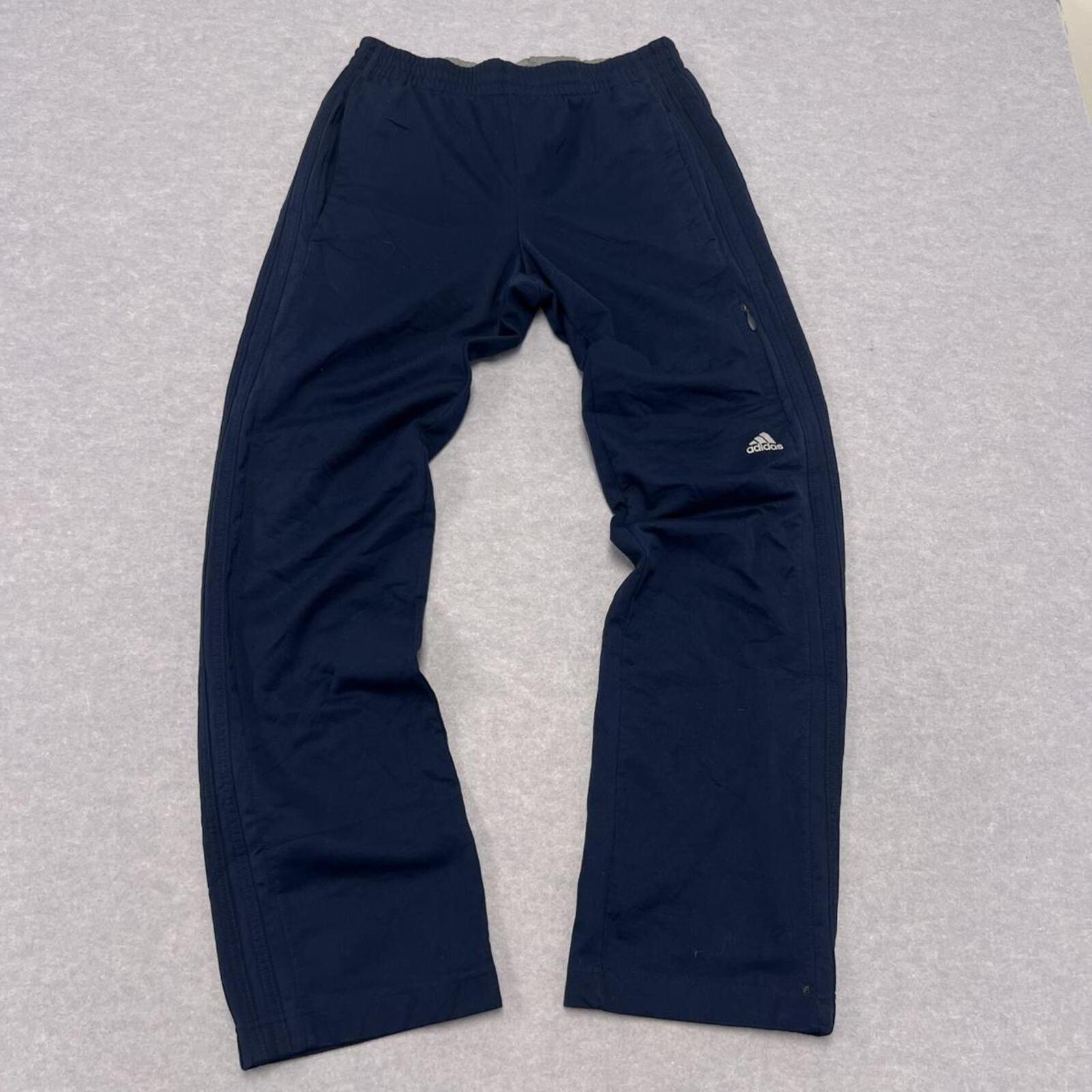 Vintage Adidas Men's Navy Blue Striped Streetwear Track Pants Joggers Y2K Small