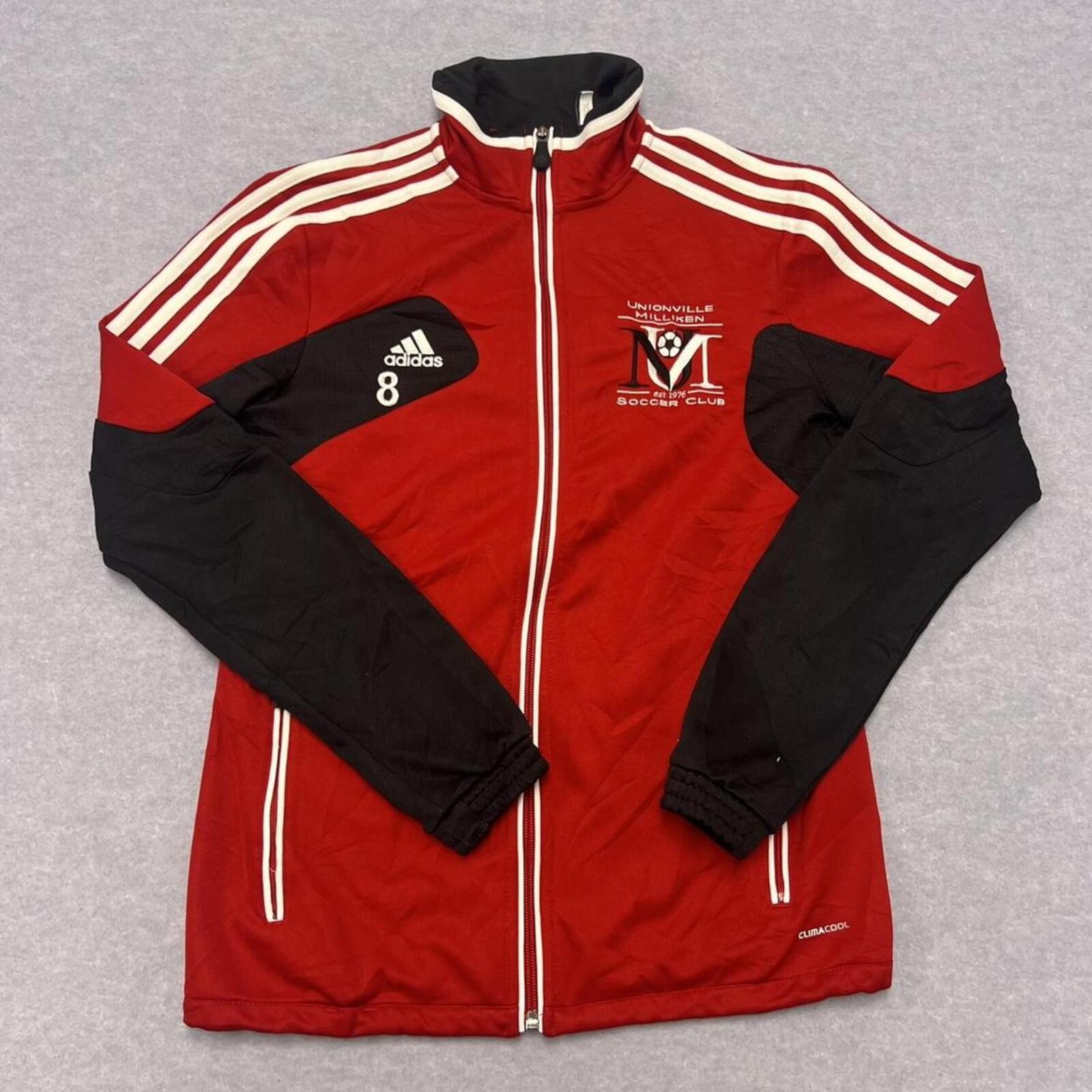 Adidas Unionville Milliken Soccer Club Track Jacket Red Black No.8 Men's Small